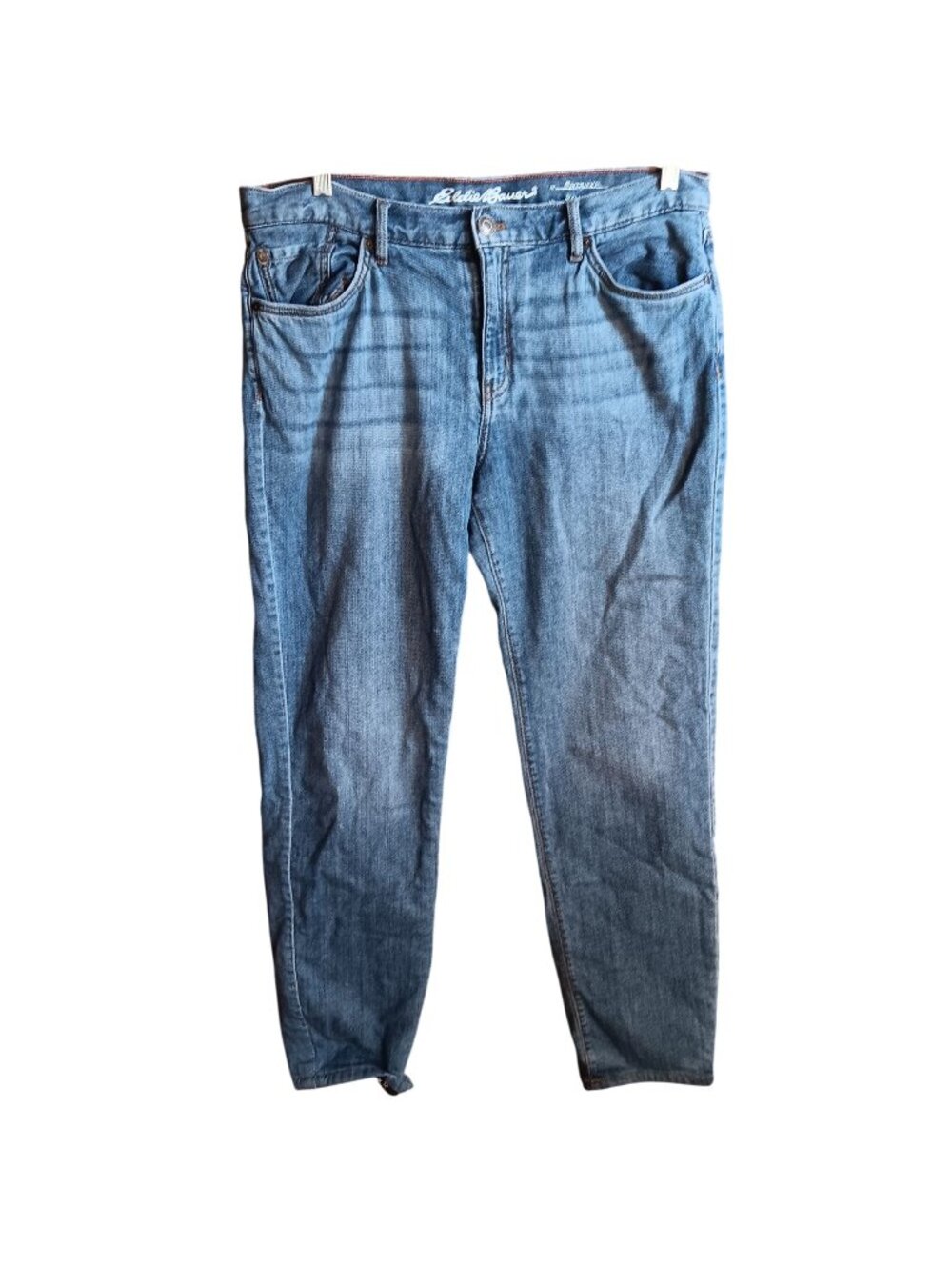 Eddie Bauer Womens Boyfriend Relaxed Fit Denim Jeans Size 10 36x31 Lined